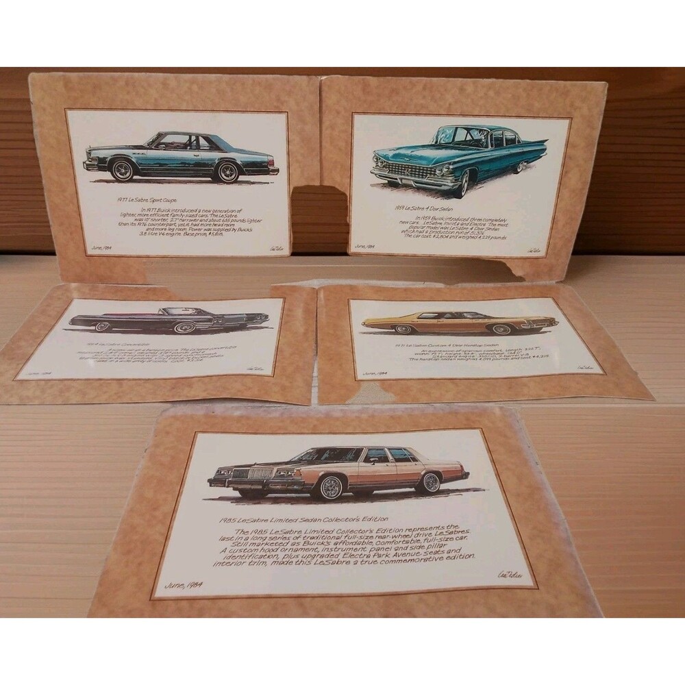 Collector Buick Lesabre Cardstock Set Of 5